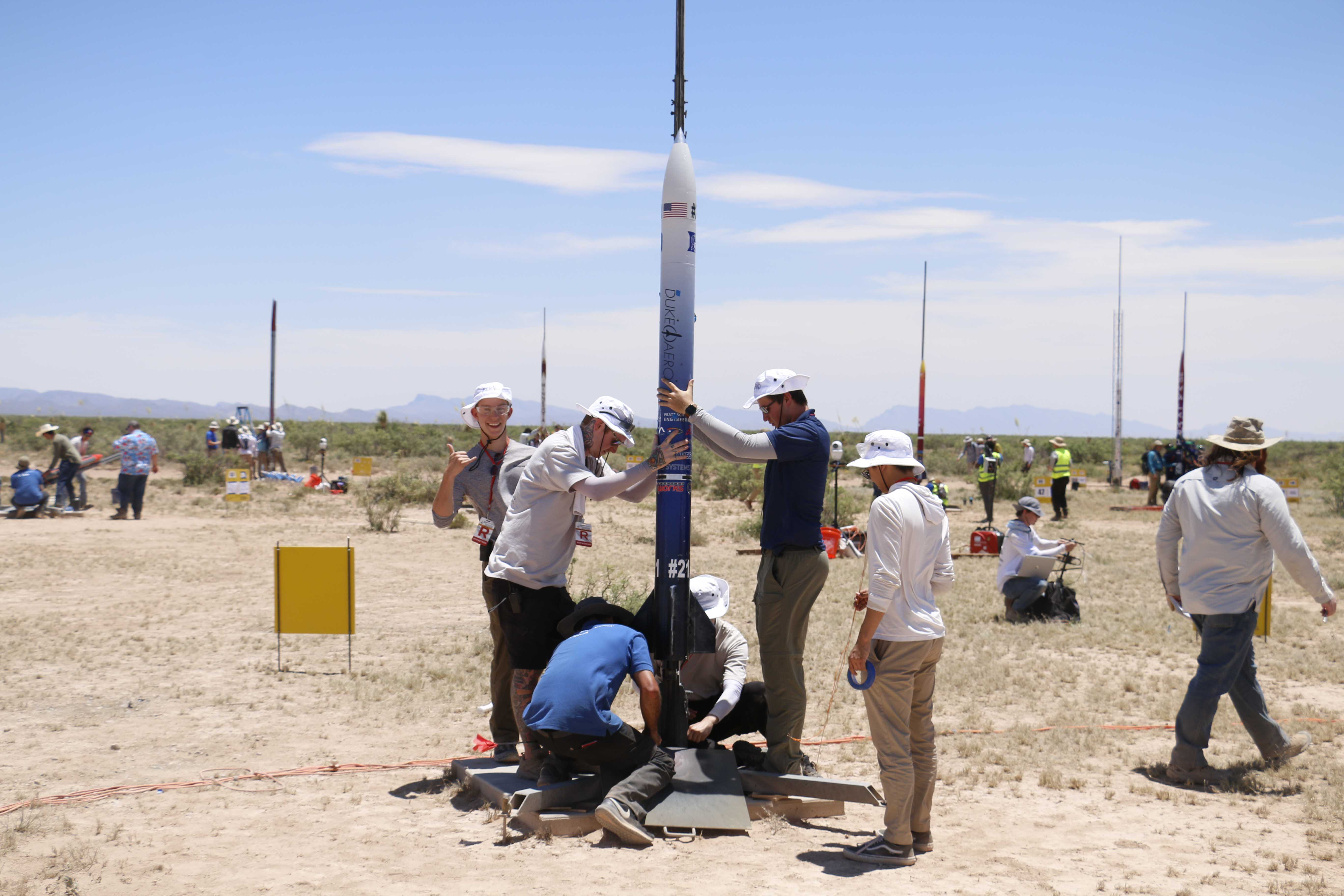 mounting the rocket on the launch rail