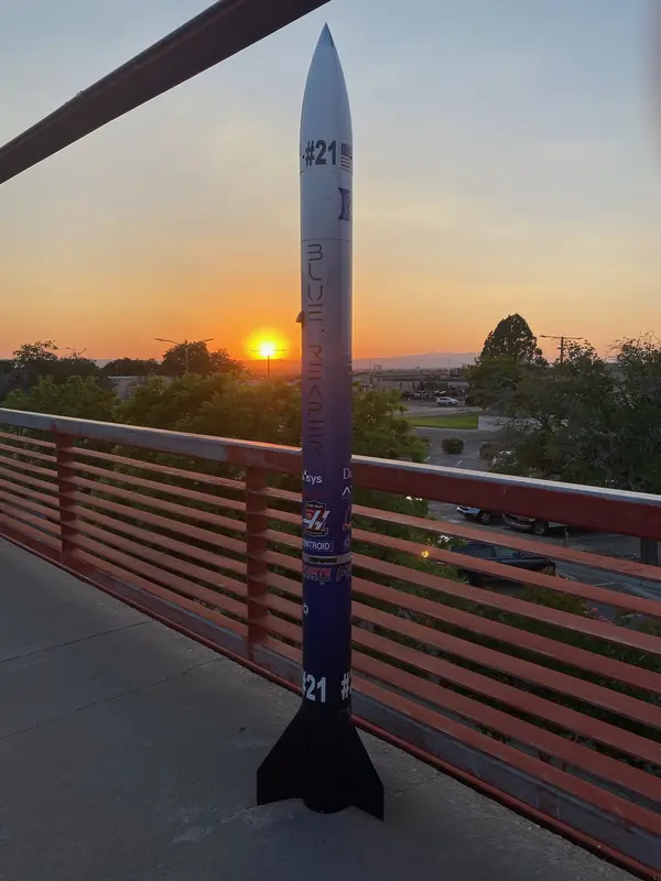 Blue Reaper with the sunset in the background.